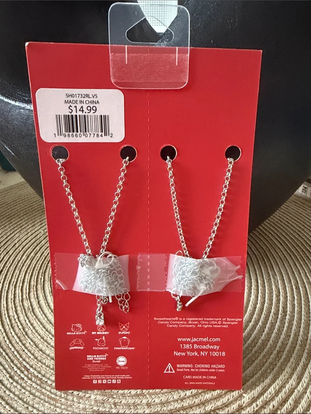 Hello Kitty Sweethearts Pink and Red BFF Sharing Necklace Set